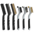 VASTOOLS Wire Brushes Cleaning Set 6Pc, 9" and 7", Wire Brushes for Cleaning Welding Slag, Rust and Dust. Includes Brass, Nylon, Stainless Steel Brushes with Strong Handle