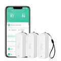 WiFi Hygrometer Thermometer Sensor: Wireless Smart Temperature Humidity Monitor with App Notification Alert, Data Storage Export, Calibration Function, Compatible with Alexa (White-3PCS)