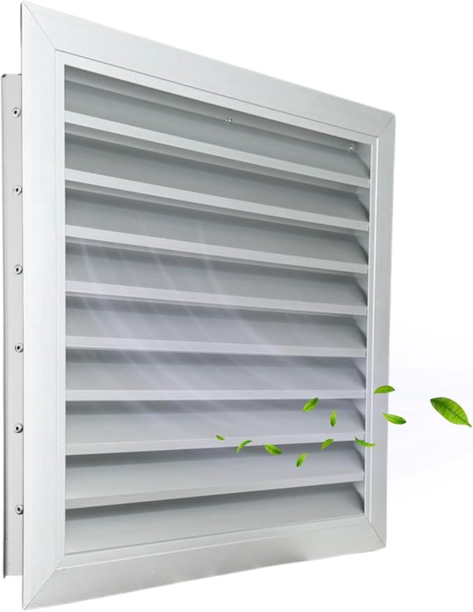 Byson 18"x18" Aluminum Gable Vent - MaxShield Series Anodized Louvered Vent - Weatherproof Louver Air Vent Grille with Steel Mesh - HVAC, Attic, Shipping Container and Shed Vent