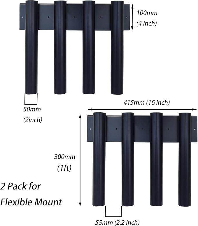 8-hole Shovel Holder for Truck, Shovel Mount 8 Holes in 2 Groups, Heavy Duty Trailer Tool Rack for Trimmer, Rake, Lawn, Landscape Hand Tools (Bed & Box Mount) (8 Holes Bed Muont Upgrade)
