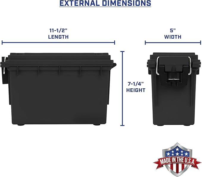 Sheffield 12790 2-Pack Ammo Storage Box, Mothers Day Gifts, .30 Cal Field Boxes, Mothers Day Gifts for Mom, Lockable Storage Box with Handle, Secures Hunting Gear, Supplies, and Bullets, Made in USA