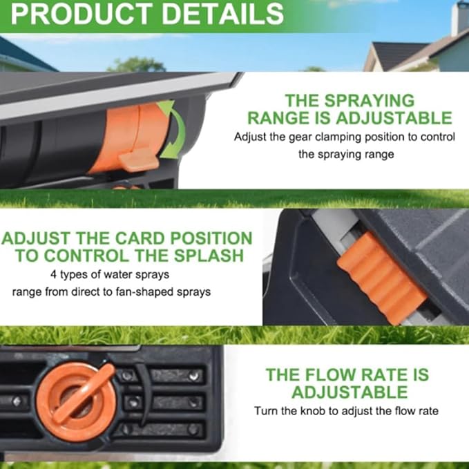16-Nozzle Oscillating Sprinkler with Dual-Zone Sprinkler Water Timer, Adjustable Garden Sprinkler Watering System, 360° 16-Hole Automatic Rocking Sprinkler (Standard, with Single-Zone Timer)