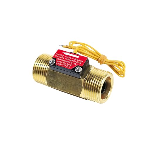 G3/4" Hall Effect Liquid Water Flow Switch Control Flowmeter Counter Meter for Humidifier Water Dispenser Shower Water Heater Copper BSP Male Thread 1-50L/Min