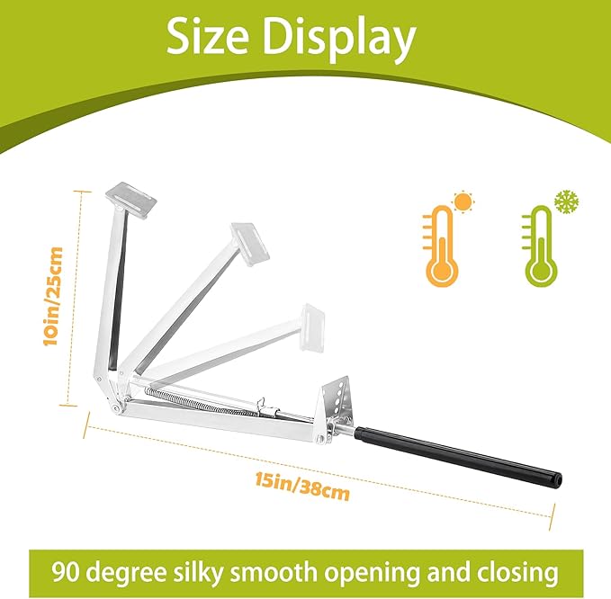 Greenhouse Window Opener Solar Heat Sensitive Powered Roof Vent Kit Automatic Greenhouse Accessories Tool Load Capacity of 15 lbs (Silver Single Spring1PCS)