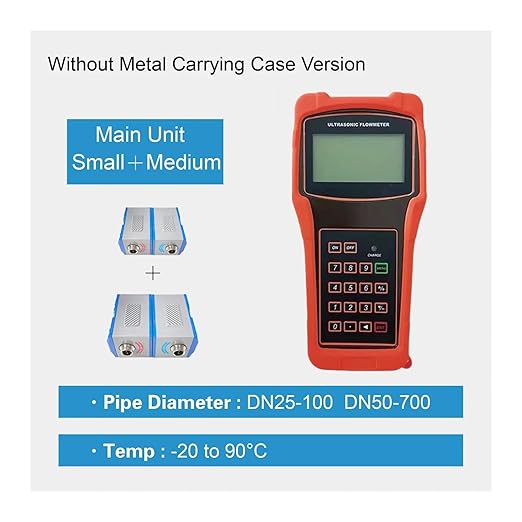 Handheld Flow Meter Portable Clamp-On Flow Measuring Device with Display(S M)