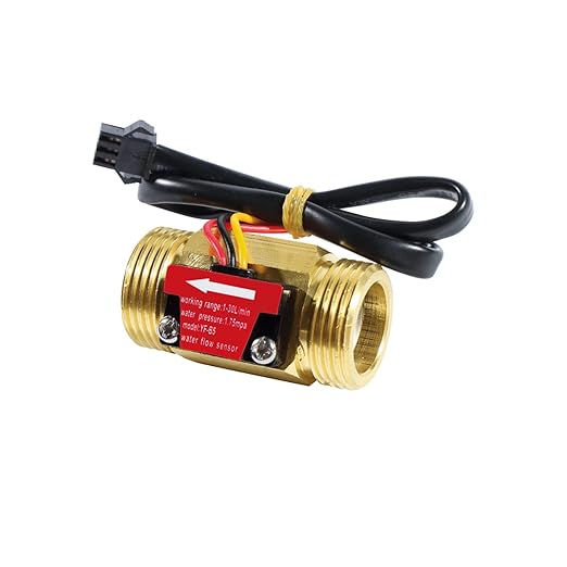 G3/4" Male Thread Brass Water Flow Sensor Switch Hall Effect Liquid Flowmeter Fluidmeter Counter BSP 1-30L/Min（50mm in Total Length）