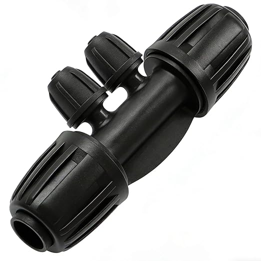 10 Pack 1/2" To 1/4" Drip Irrigation Fittings, 1/2 Inch (1/2" ID x 0.6-0.65" OD) Drip Line to 1/4 Inch Irrigation Tubing Barbed Adapter Anti-Drop Locked Nut Barbed Reducer 4 Way Tee Connectors