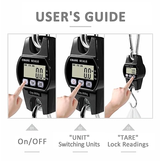GRAM PRES Digital Hanging Crane Scale 660LB/300KG， Deer Hunting Scales, Farm,Fishing, Fish, Meat，Game,Luggage Scale with Hold/Tare