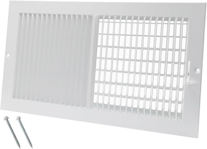 16 x 8 Inch [Duct Opening] Air Vent Covers for Wall or Ceiling - High Airflow 2 Way Steel Ventilation - Adjustable Wall/Ceiling Register, 17-3/4 Inch x 9-3/4 Inch [Overall Dimensions]