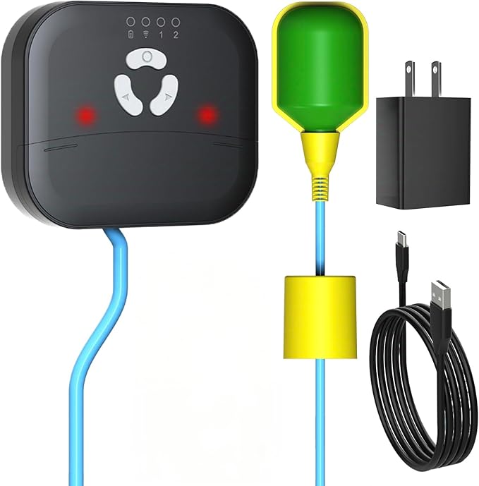 Sump Pump Alarm, Float Switch Water Level Detector, 90dB Siren, LED Strobe, IP44 Waterproof, Easy-Install, Prevents Water Damage in Basement, Septic Tank, Water Tank (WLA-Z1)