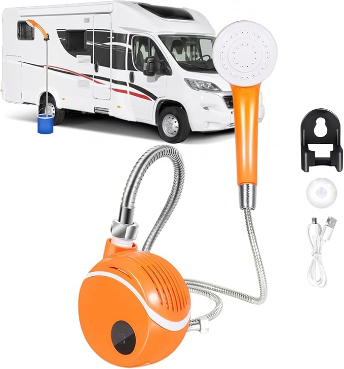 Portable Shower- Lightweight Handheld Sprayer, Rechargeable Water Pump, Durable Waterproof Design, LED Smart Control Panel | Backyard Garden, Camping Tent, Road Trip Adventures, Outdoor Cleaning