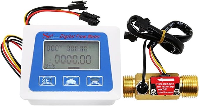 Low power consumption digital water flow meter smart electronic water meter digital display 4-point water flow meter battery powered sensor