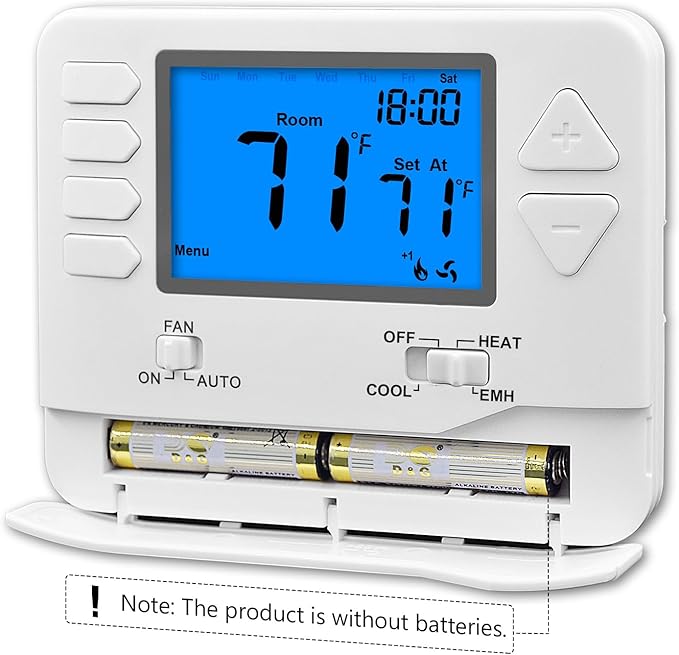 Suuwer Non-Programmable Heat Pump Thermostat for Home up to 2 Heat and 1 Cool