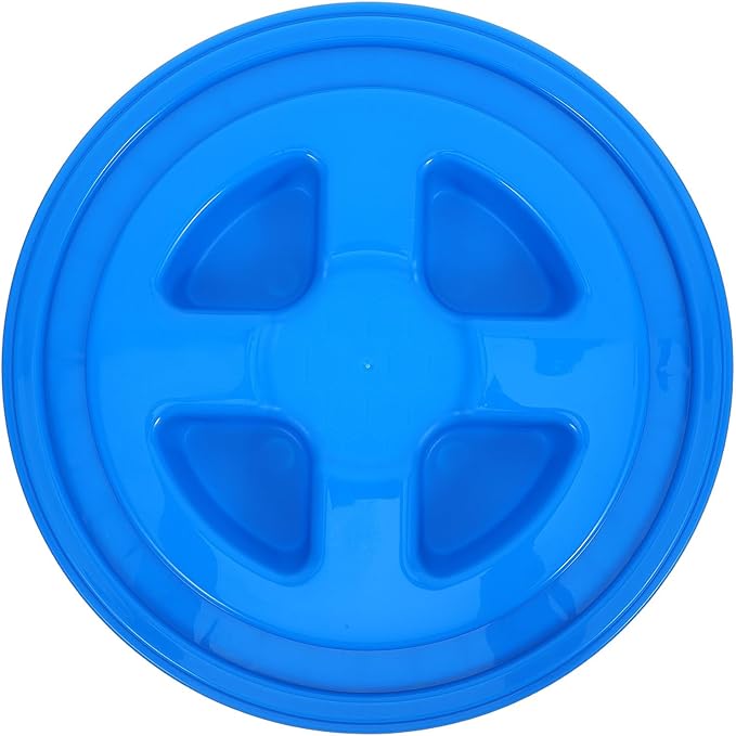 Seal Lid for Utility Buckets - Screw Pail Lid Pet Food Storage Chicken Feeders Paint Storage - Bucket Top for Pouring Contents Diameter 31cm/12" (Blue)