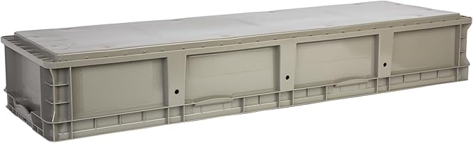 Hudson Exchange 48 x 15 x 7.5" (2 Pack) Straight Wall Handled Open Storage Container Tote, Gray/Brown