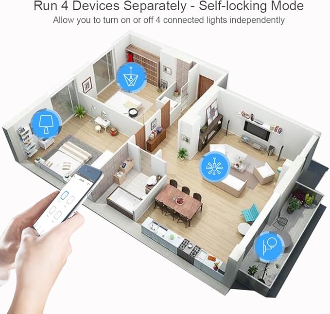 4 Channel WiFi& RF& Bluetooth Smart Dry Contact Relay Switch Module,Phone app Remote/Voice Control,Timer,Compatible with Alexa. (7-32V/USB 5V)