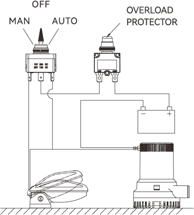 SEAFLO 02-Series Bilge Pump Float Switch for 12V, 24V, 32V