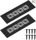 uxcell 2Pcs Aluminum Alloy Air Vents, 150 x 50mm / 5.9 x 2" Rectangle Louvered Ventilation Grille Cover with Mounting Screws for Door Cabinet Wardrobe, Matt Black