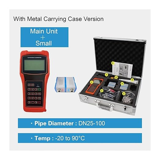 Handheld Flow Meter Portable Clamp-On Flow Measuring Device with Display(Main Unit Small)
