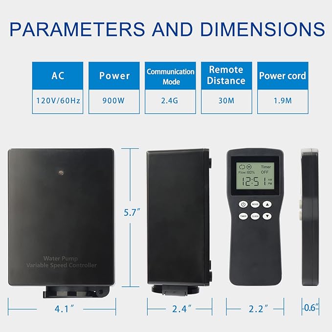 Water-Rebirth Variable Speed Controller for Asynchronous Garden Pond Waterfall Fountain Pump
