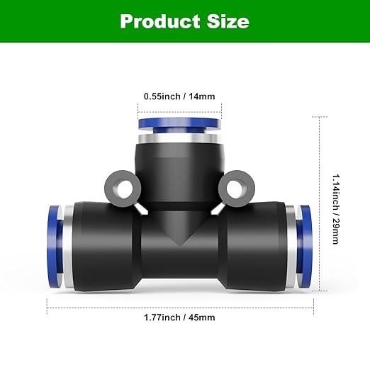 5/16 Inch Drip Irrigation Tee Connectors, Barbed T Fittings for 5/16" Tubing, Quick-Install Leak-Resistant Splitters for Garden & Drip Irrigation Systems, 15 Pack