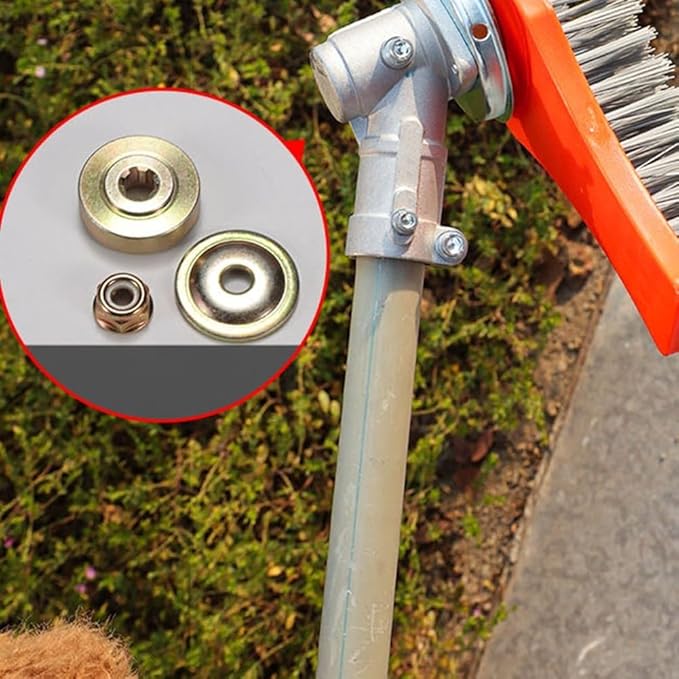 Wire Brush for Lawn Mower Cleaning Heavy-Duty Steel Bristles Multi-Surface Scrubber with Fixing Accessories Ergonomic Handle for Push and Self-Propelled Mowers Concrete Floors Tiles Grout Walls