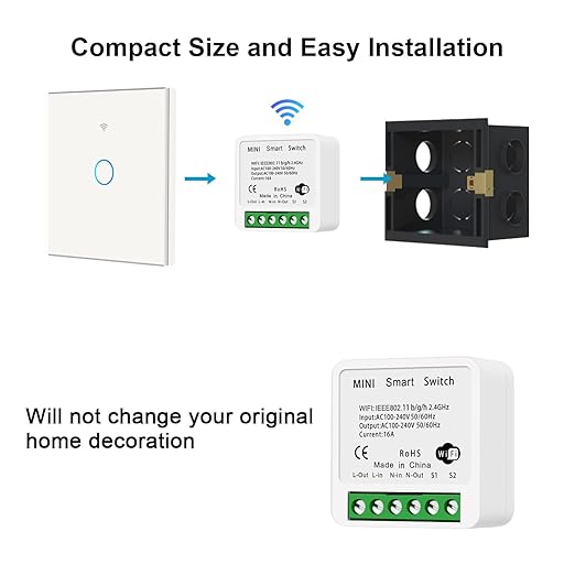 WiFi Smart Switch Light Switch, Compatible with Alexa/Google Home, APP Remote Control, Voice Control, DIY Mode, Timer Function, LAN Control, No Hub Required, 2 Way 16A(4 Pack)