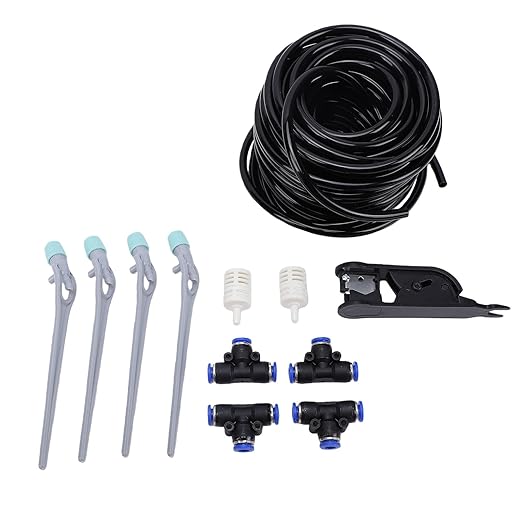 Fockety Automatic Drip Irrigation Kit, WiFi Dual Pump Smart Plant Watering System Remote Control Garden Irrigation Kit with Timer Adjustable Drippers for Office Patio Greenhouse (US Plug)