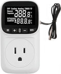WiFi Digital Temperature Controller, Plug in Thermostat Outlet with Duration Timer & Smart Memory, -40℉~212℉, 16A/1800W, IP67 Waterproof Probe for Incubator, Homebrew, Reptile.