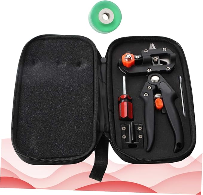 Nursery Grafting Tool Kit Professional Garden Grafting and Pruning Scissors with Durable Blades Includes Tool Cloth Bag Packaging Black