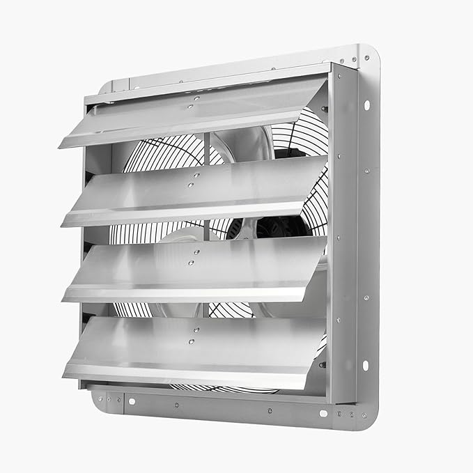 VEVOR 18'' Exhaust Fan, Wall Mounted Attic Fan with Variable Speed, 2200 CFM, Automatic Shutter, Ventilation and Cooling, Silver, Fan Only