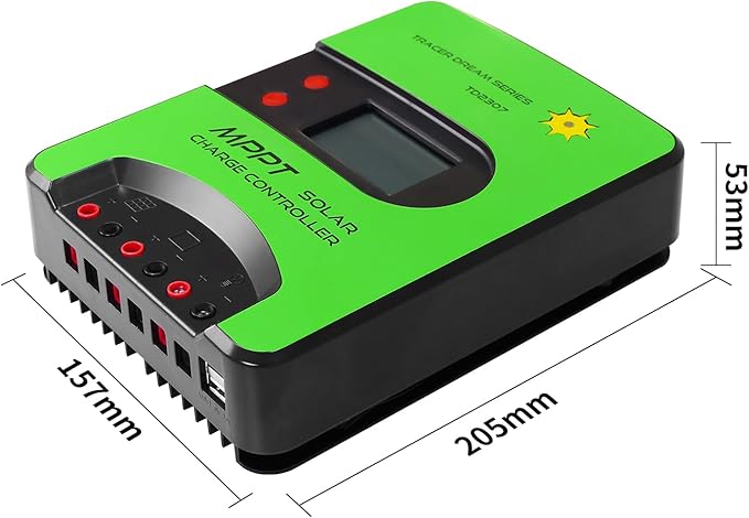 30A MPPT Solar Charge Controller 12V/24V Automatic Maximum PV 100V Charge Controller Built-in WiFi Adapter with LCD Display for Gel-Sealed Immersion AGM and Li-Ion Batteries(WiFi) (TD-30a)