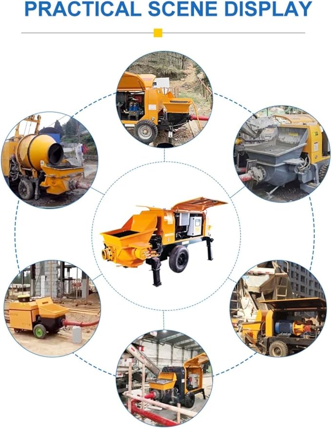Concrete Pump Machine 8 to 35 Cubic Meter Per Hour Output with Vertical 20 to 150 Meter and Horizontal 50 to 500 Meter Conveying Distance High Efficiency Trailer Concrete Pump Customizable Models