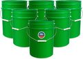 ePackageSupply 5 Gallon Bucket - Food Grade Bucket, Metal Handle Grip, BPA-Free, Heavy-Duty 90 Mil HDPE Plastic Pail, Stackable Utility Container, Made in USA, Lid Not Included, Green, 6 Packs