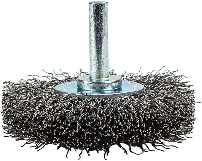 Forney 60015 Wheel Brush, Coarse Crimped Wire with 1/4-Inch Shank, 2-1/2-Inch