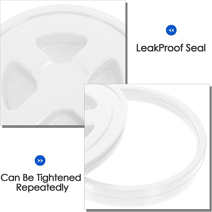 Seal Lid for Utility Buckets - Screw Pail Lid Pet Food Storage Chicken Feeders Paint Storage - Bucket Top for Pouring Contents Diameter 31cm/12"