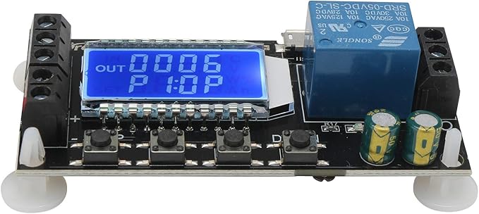 DROK Time Delay Relay, DC 5V/12V/24V Timer Relay Delay-Off Cycle 0.01s-9999mins Adjustable Trigger with LCD Display Support Micro USB 5V Input
