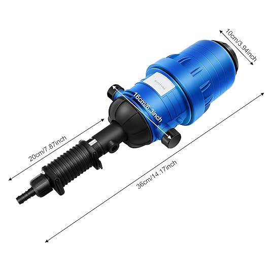 JAYGOVAN 0.4%~4% Adjustable Fertilizer Injector Water Powered Chemical Liquid Doser Dispenser 4.4~660.43 Gallons/h Drip Irrigation Injector Dosing Pump Water Powered Liquid Dispenser