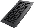 Howeall 4x8 Inches Heavy Duty Walkable Floor Register Easy Adjust Air Supply Lever Floor Vents - Seattle Design - Vent Cover for Home Floor - Matte Black