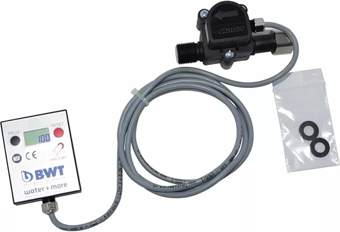 BWT Aquameter HF Water Filter Meter 3/8" with LCD Display – High Flow (100–700 l/h) – For Water Lines & Large Equipment – Battery-Powered