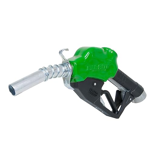 Fill-Rite N100DAU13G 1" 5-40 GPM (19-150 LPM) Ultra High Flow Automatic Nozzle - Compatible with Gasoline, Diesel, Biodiesel up to B20, E15 & Kerosene - Green