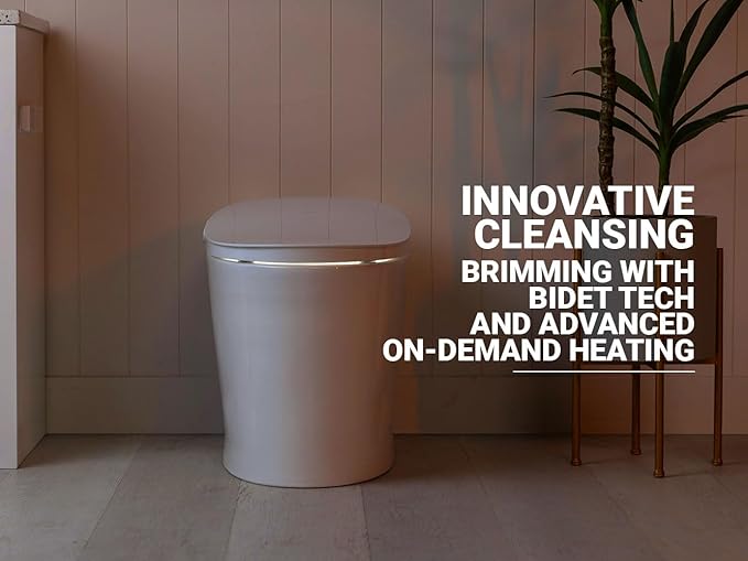 BidetKing Throne LITE Smart Toilet Bidet Combination | Powerful Dual Flush | ADA Chair Height | Automatic Lid and Seat | DirectDry | Foam Shield | Endless Warm Water | 3 Year Warranty (Throne LITE)