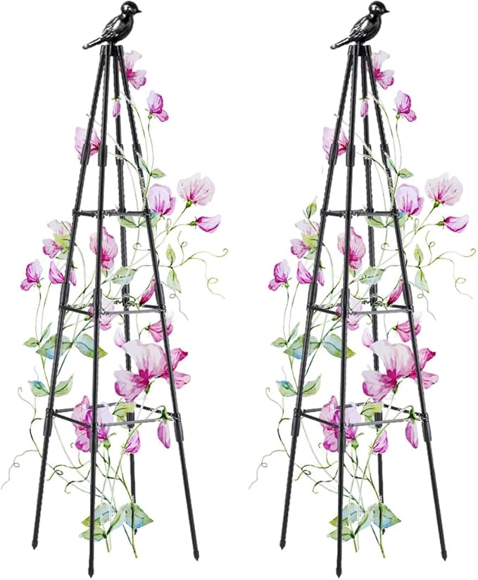 Garden Trellis, 47" Plant Trellis for Potted Plants Flowers Vegetables and Vines,Tomato Cage Tower,Garden Obelisk Trellis,Plant Support Stand for Climbing Plants Outdoor and Indoor-2 Pack