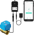 YoLink Valve Controller 2 Kit, 1/2" Brass Motorized Ball Valve, LoRa Long Range, D2D Offline with Leak Sensors, 12V Adapter + AA Backup (Up to 2 Years Battery-Only), Hub Required