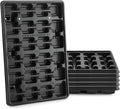 24 Cell Nursery Pots Trays 5 Pack (17"x11"x1.6"), Reusable Plant Pot Tray for Holding 2.8 inch (7CM) Square Nursery Pots, Durable Plastic Carrying Seed Starter Tray with Drain Holes (Black)