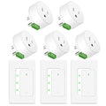 NineLeaf Smart Outlet, WiFi, Bluetooth, Zigbee,Works with HomeKit, Google Home, Alexa, Home Assistant, Wireless Socket, Easy Setup, Remote Control,3 Switches+5 Outlets