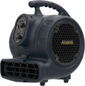 1/4 HP 1100 CFM Industrial Air Mover Blower Fan, High Velocity Floor & Carpet Dryer, 3-Speed Heavy Duty Utility Fan with 3-HR Timer for Water Damage Restoration, ETL Listed - Charcoal Blue
