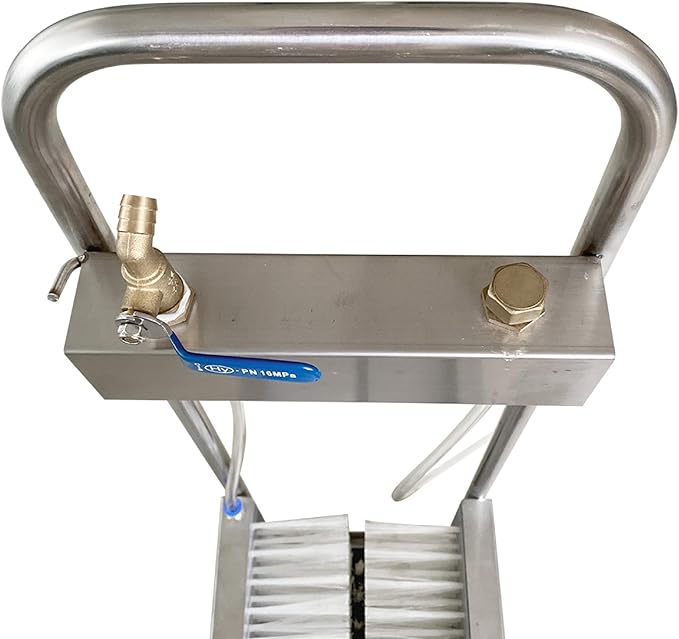 Heavy-Duty Farm Boot Scrubber & Cleaner with Stainless Steel Brush and Water Spray Gun - Essential Footwear Cleaner for Ranches, Construction Sites, and Outdoor Use