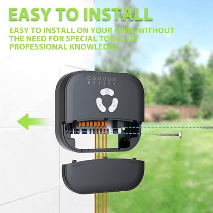 Smart WiFi Sprinkler Controller 6 Zone Indoor Irrigation Timer with App Control and Weather Adjustment for Garden Yard