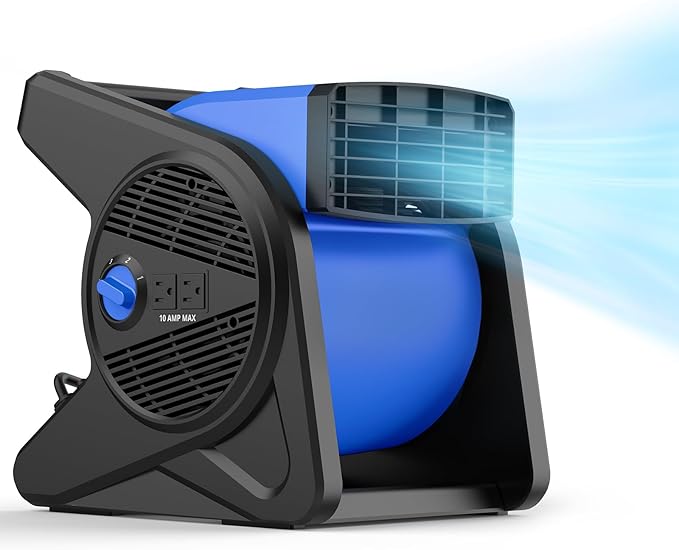 shinic 15" Pivoting Blower Fan, Portable Pivoting Blower Fan with Reset Button for Floor & Carpet Drying, 375 CFM, 3 Speeds Ideal for Office Garage Gym Home Use